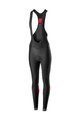 CASTELLI Lange Fahrradhose mit Trägern - VELOCISSIMA LADY WNT - Schwarz/Rot