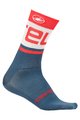 CASTELLI Klassische Fahrradsocken - FREE KIT 13 - Rot/Hellblau/Weiß/Blau