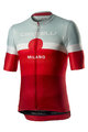 CASTELLI Kurzarm Fahrradtrikot - MILANO - Grau/bordeaux/Rot