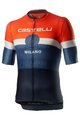 CASTELLI Kurzarm Fahrradtrikot - MILANO - Orange/Blau/Schwarz