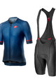 CASTELLI Kurzarm Radtrikot und Shorts - AERO RACE - Blau/Grau