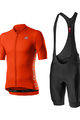 CASTELLI Kurzarm Radtrikot und Shorts - ENTRATA II - Rot/Schwarz