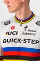 CASTELLI Kurzarm Fahrradtrikot - QUICK-STEP 2022 COMPETIZIONE - Regenbogen/Weiß