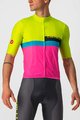 CASTELLI Kurzarm Fahrradtrikot - A BLOCCO  - Schwarz/Rosa/Blau/Gelb