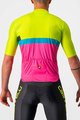 CASTELLI Kurzarm Fahrradtrikot - A BLOCCO  - Schwarz/Rosa/Blau/Gelb