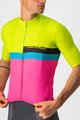 CASTELLI Kurzarm Fahrradtrikot - A BLOCCO  - Schwarz/Rosa/Blau/Gelb