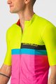 CASTELLI Kurzarm Fahrradtrikot - A BLOCCO  - Schwarz/Rosa/Blau/Gelb