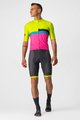 CASTELLI Kurzarm Fahrradtrikot - A BLOCCO  - Schwarz/Rosa/Blau/Gelb