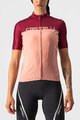 CASTELLI Kurzarm Fahrradtrikot - VELOCISSIMA LADY - bordeaux/Rosa