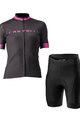 CASTELLI Kurzarm Radtrikot und Shorts - GRADIENT LADY - Schwarz/Rosa