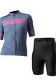 CASTELLI Kurzarm Radtrikot und Shorts - FENICE LADY - Schwarz/Blau/Rosa