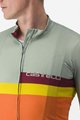 CASTELLI Kurzarm Fahrradtrikot - A BLOCCO - Orange/bordeaux/Grün/Gelb