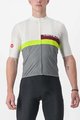 CASTELLI Kurzarm Fahrradtrikot - A BLOCCO - bordeaux/Grau/Gelb/Elfenbein