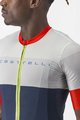 CASTELLI Kurzarm Fahrradtrikot - SEZIONE - Elfenbein/Blau/Rot