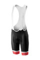 CASTELLI Kurze Fahrradhose mit Trägern - VOLO - Schwarz/Rot