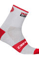 CASTELLI Klassische Fahrradsocken - ROSSO CORSA 9 - Weiß/Rot