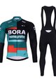 BONAVELO Radtrikot und Hose für den Winter - BORA 2023 WINTER - Rot/Schwarz/Grün/Weiß