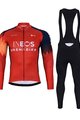 BONAVELO Radtrikot und Hose für den Winter - INEOS 2024 WINTER - Blau/Schwarz/Rot