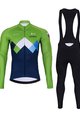 BONAVELO Radtrikot und Hose für den Winter - SLOVENIA WINTER - Grün/Schwarz/Blau