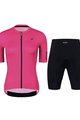 HOLOKOLO Kurzarm Radtrikot und Shorts - VICTORIOUS LADY - Schwarz/Rosa