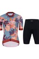 HOLOKOLO Kurzarm Radtrikot und Shorts - BLOOM ELITE LADY - mehrfarbig/Schwarz/Braun