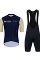 HOLOKOLO Kurzarm Radtrikot und Shorts - VIBES - Schwarz/Elfenbein/Blau
