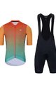 HOLOKOLO Kurzarm Radtrikot und Shorts - INFINITY - Orange/Rot/Grün/Schwarz