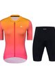 HOLOKOLO Kurzarm Radtrikot und Shorts - INFINITY LADY - Schwarz/Rosa/Orange