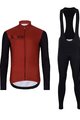 HOLOKOLO Langarm Radtrikot und Hose - VIBES WINTER - Schwarz/Rot