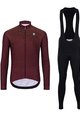 HOLOKOLO Langarm Radtrikot und Hose - STARLIGHT WINTER - bordeaux/Schwarz