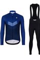 HOLOKOLO Langarm Radtrikot und Hose - ARROW WINTER - Schwarz/Blau