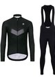 HOLOKOLO Langarm Radtrikot und Hose - ARROW WINTER - Schwarz/Grau