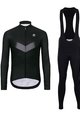 HOLOKOLO Langarm Radtrikot und Hose - ARROW WINTER - Schwarz/Grau