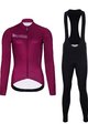 HOLOKOLO Langarm Radtrikot und Hose - VIBES LADY WINTER - Rosa/Schwarz