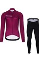 HOLOKOLO Langarm Radtrikot und Hose - VIBES LADY WINTER - Rosa/Schwarz