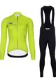 HOLOKOLO Langarm Radtrikot und Hose - VIBES LADY WINTER - Schwarz/Gelb