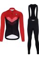 HOLOKOLO Langarm Radtrikot und Hose - ARROW LADY WINTER - Rot/Schwarz