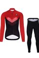 HOLOKOLO Langarm Radtrikot und Hose - ARROW LADY WINTER - Rot/Schwarz