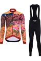 HOLOKOLO Langarm Radtrikot und Hose - FREE LADY WINTER - Schwarz/mehrfarbig