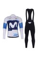 BONAVELO Langarm Radtrikot und Hose - MOVISTAR 2025 WINTER - Blau/Schwarz/Weiß