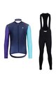 HOLOKOLO Langarm Radtrikot und Hose - PERFORMANCE WINTER - Schwarz/Lila/Grün