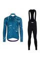 HOLOKOLO Langarm Radtrikot und Hose - PASSION WINTER - Schwarz/Blau
