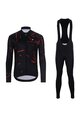 HOLOKOLO Langarm Radtrikot und Hose - PASSION WINTER - Schwarz/Rot