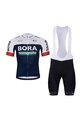 BONAVELO Kurzarm Radtrikot und Shorts - BORA 2025 - Blau/Weiß/Schwarz