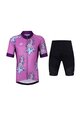 HOLOKOLO Kurzarm Radtrikot und Shorts - UNICORNS - Lila/Schwarz