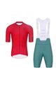 HOLOKOLO Kurzarm Radtrikot und Shorts - VICTORIOUS - Grün/Rot