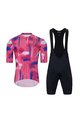 HOLOKOLO Kurzarm Radtrikot und Shorts - Set - Blau/Schwarz/Rosa