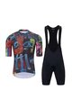 HOLOKOLO Kurzarm Radtrikot und Shorts - SELVAGIO  - Schwarz/mehrfarbig