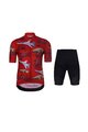 HOLOKOLO Kurzarm Radtrikot und Shorts - SPEED - Schwarz/Rot/mehrfarbig