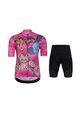 HOLOKOLO Kurzarm Radtrikot und Shorts - SAFARI - Schwarz/Rosa/mehrfarbig